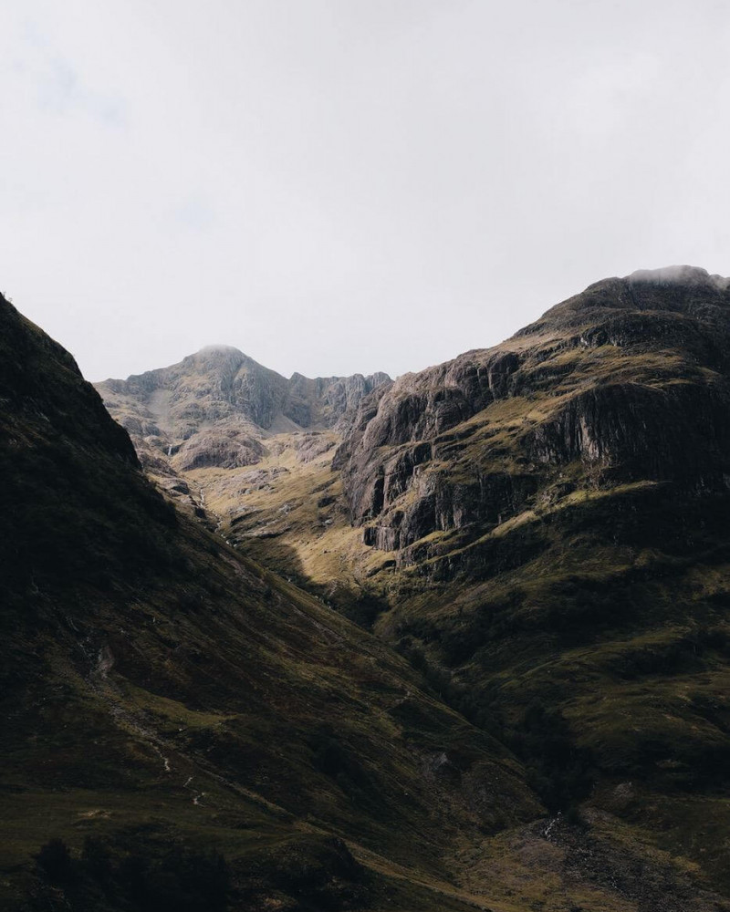 Eerie mountain landscape