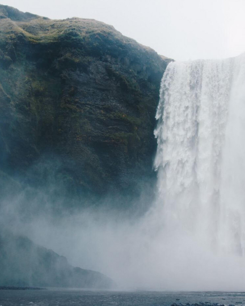 Mighty waterfall with lots of mist