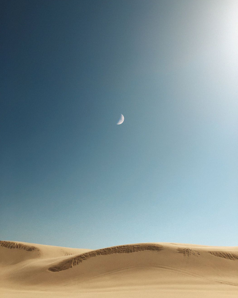 The moon above the desert