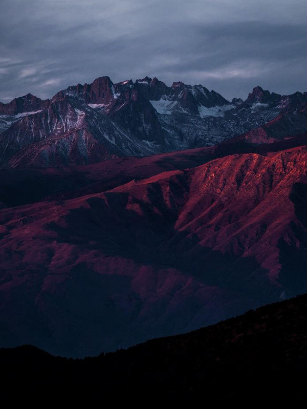 Mountains in the dusk